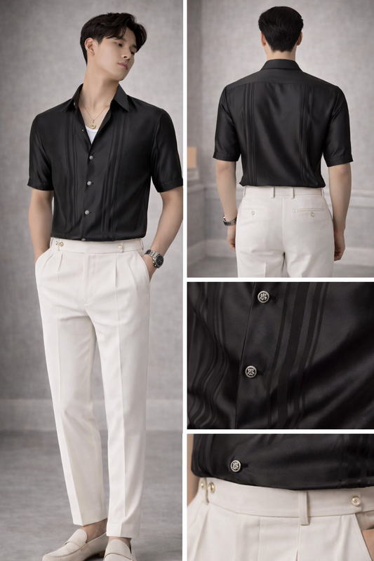 OVYANA Signature Satin Shirt Sets