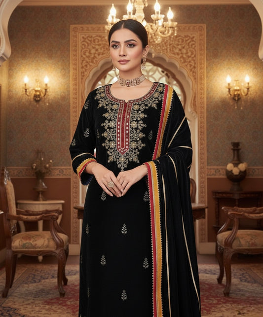 Afsana – Navjot Velvet Handwork Suit Set